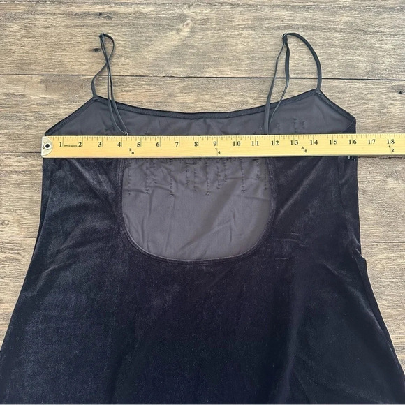 Vintage 90s Victoria’s Secret Large Black Velour Sequin Chemise Lingerie Dress L - Picture 5 of 7